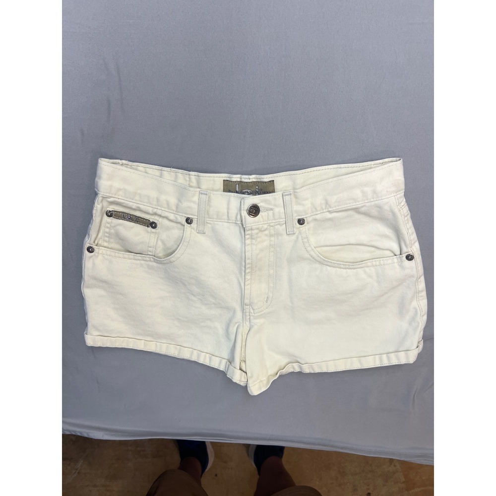 Vintage LEI Denim Shorts Cream High Waisted 100% Cotton Size 5